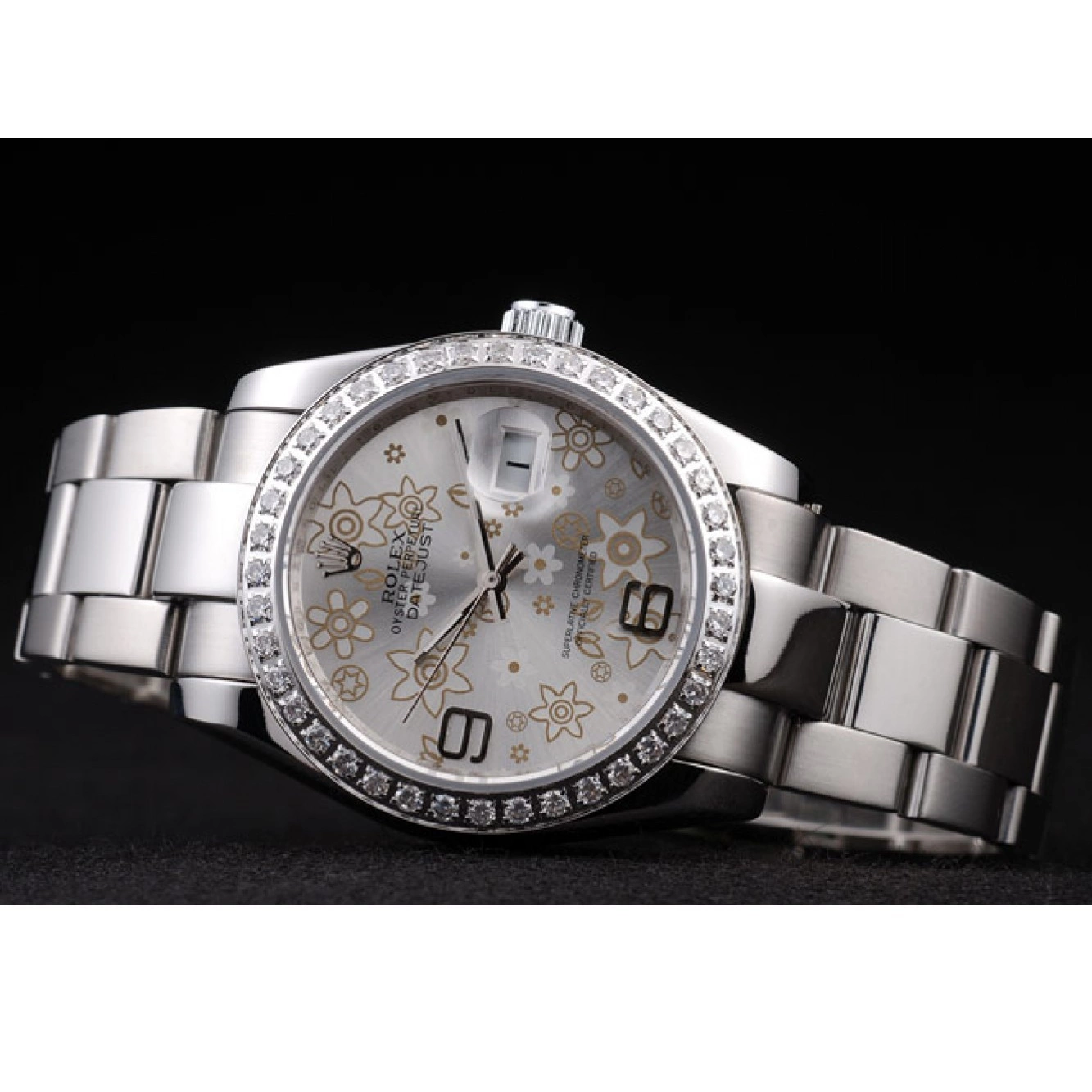 Rolex aaa copy Stainless Rolex Flowers Silver Steel Dial 98081 Plated Datejust Polished Diamond 0521